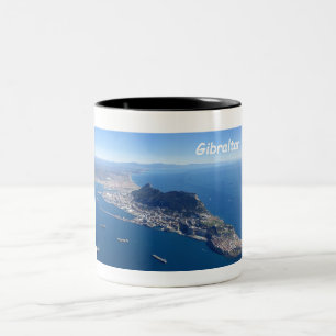 Gibraltar from air Two-Tone coffee mug