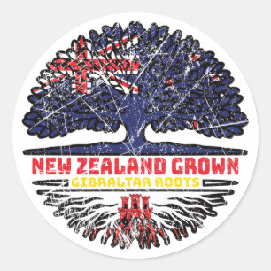 Gibraltar Gibraltarian New Zealander New Zealand Classic Round Sticker