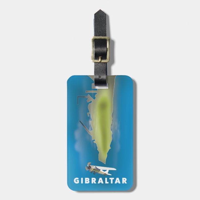Gibraltar Map Luggage Tag (Front Vertical)