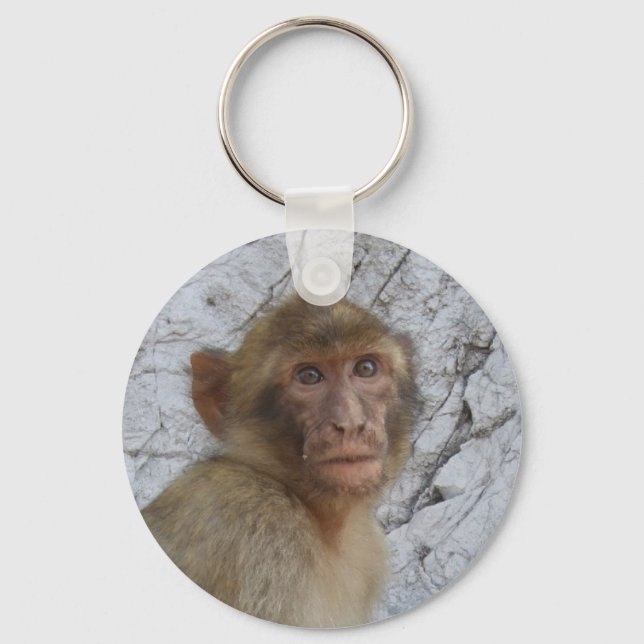 Gibraltar Monkey key chain, choose style Ring (Front)