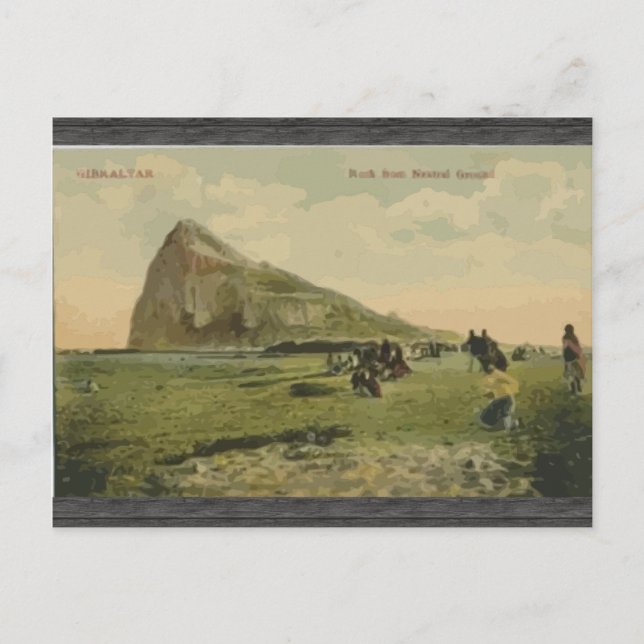 Gibraltar Rock From Neutral Ground, Vintage Postcard (Front)
