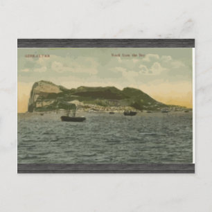 Gibraltar Rock From The Bay, Vintage Postcard