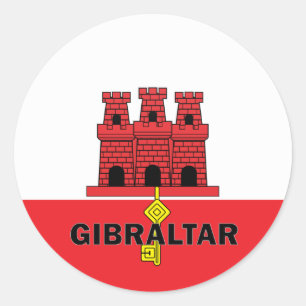 Gibraltar Roundel quality Flag Classic Round Sticker