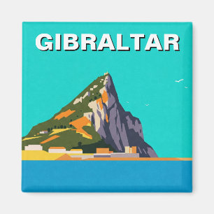 Gibraltar Travel Abstract Art Magnet