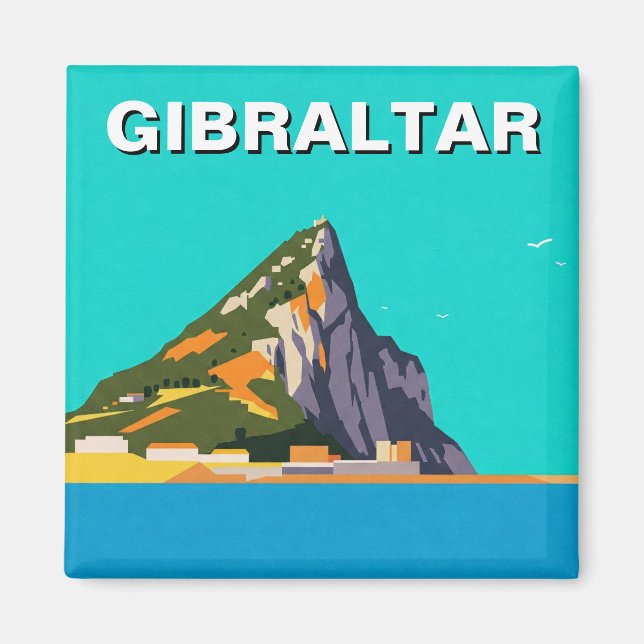 Gibraltar Travel Abstract Art Magnet (Front)