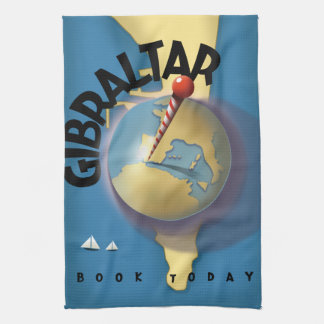 Gibraltar travel poster tea towel