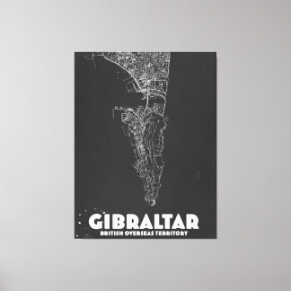 Gibraltar Vintage Map Canvas Print