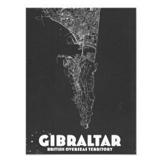 Gibraltar Vintage Map Photo Print