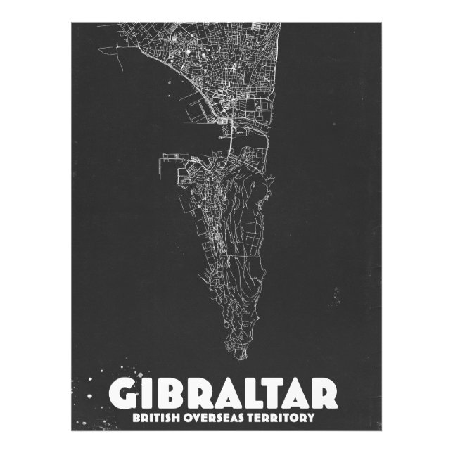 Gibraltar Vintage Map Photo Print (Front)