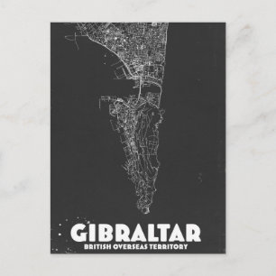 Gibraltar Vintage Map Postcard