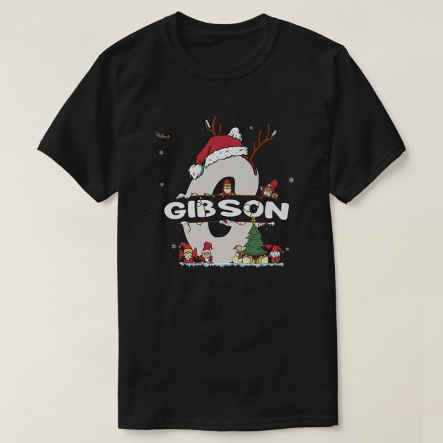 Gibson Christmasw Gibson Name for funny Xmas  T-Shirt (Design Front)