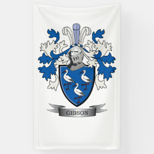 Gibson Family Crest Coat of Arms Banner