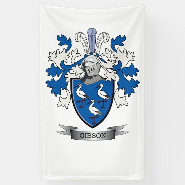 Gibson Family Crest Coat of Arms Banner (Vertical)