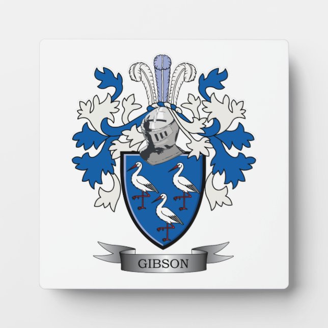 Gibson Family Crest Coat of Arms Plaque (Front)