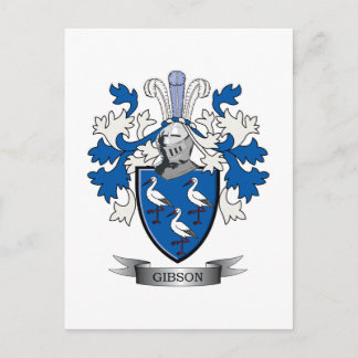 Gibson Family Crest Coat of Arms Postcard