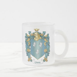 Gibson Family Crest -  Customise text Frosted Glass Coffee Mug