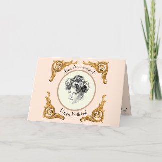 Gibson Girl Birthday Greeting Card