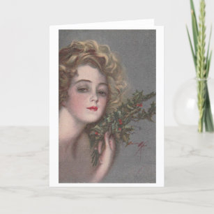 Gibson Girl Blank Vintage Holiday Card