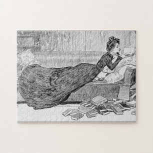 Gibson girl reading a book jigsaw puzzle