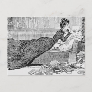 Gibson Girl Reading a Book Postcard