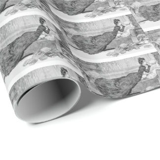 Gibson Girl Reading a Book Wrapping Paper