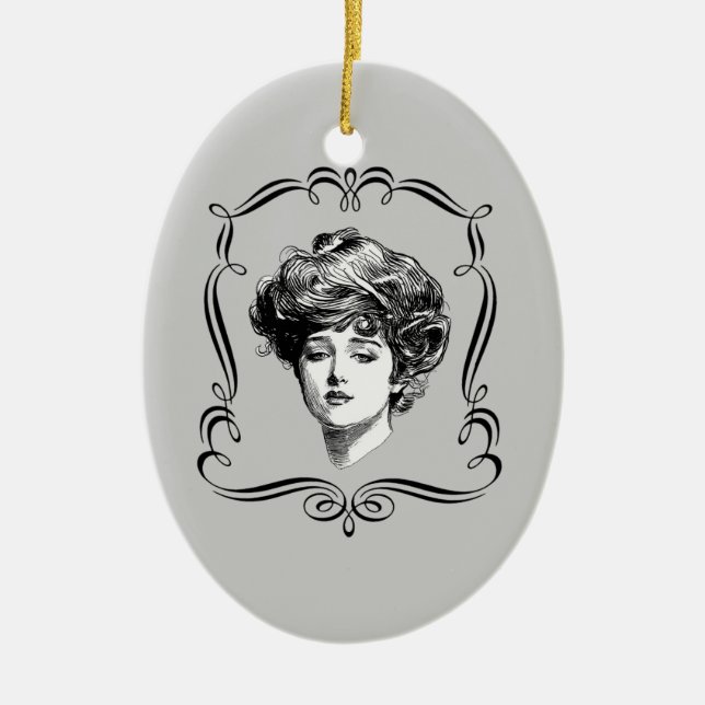 Gibson Girl Reproduction Art Ornament (Front)