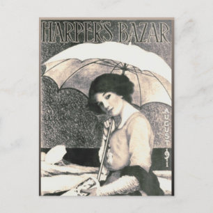Gibson Girl with Umbrella 1911 Magazine Cover Postcard