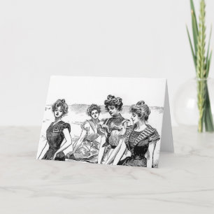 Gibson Girls at the Beach Card