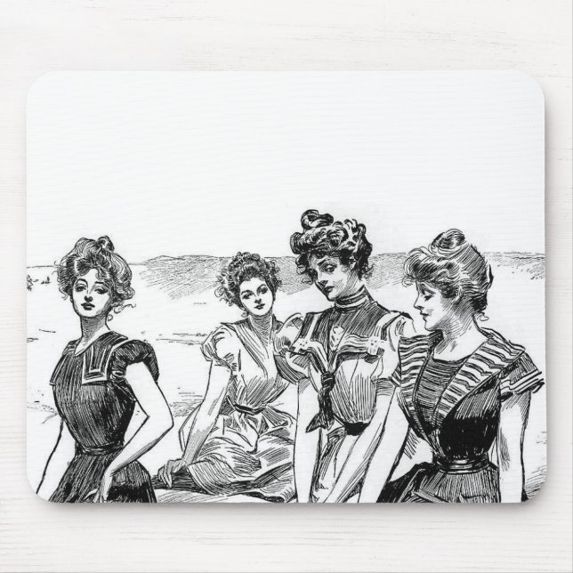 Gibson Girls at the Beach Mouse Mat (Front)