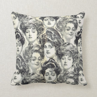 Gibson Girls by Charles Dana Gibson Circa 1902 Cushion