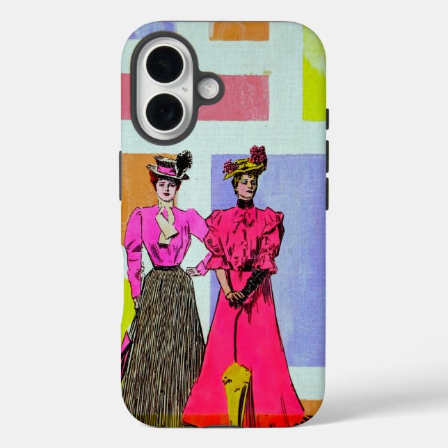 Gibson Girls in a Mondrian Pattern Case-Mate iPhone Case (Back)