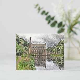 Gibson Mill, Hardcastle Crags Watercolour Artwork Postcard