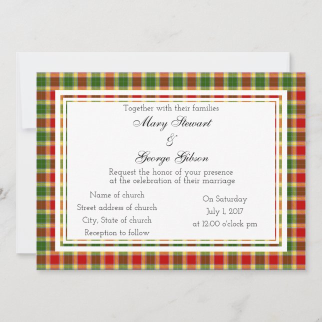 Gibson Scottish Wedding Invitation (Front)