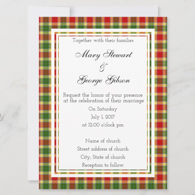 Gibson Scottish Wedding Invitation (Front)