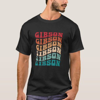 Gibson Tie Dye Groovy Hippie 60s 70s Name Gibson L T-Shirt