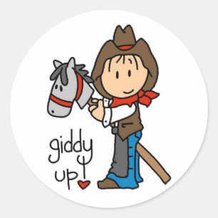 Giddy Up Cowboy Tshirts and Gifts Classic Round Sticker