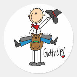 Giddy Up Cowboy Tshirts and gifts Classic Round Sticker
