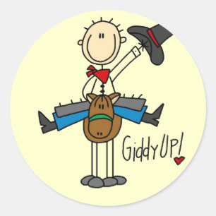 Giddy Up Cowboy Tshirts and gifts Classic Round Sticker