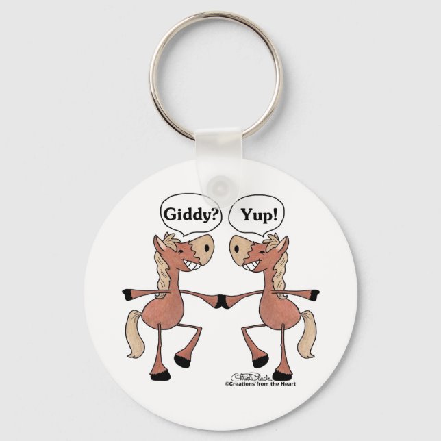 Giddy Up Horses Key Ring (Front)