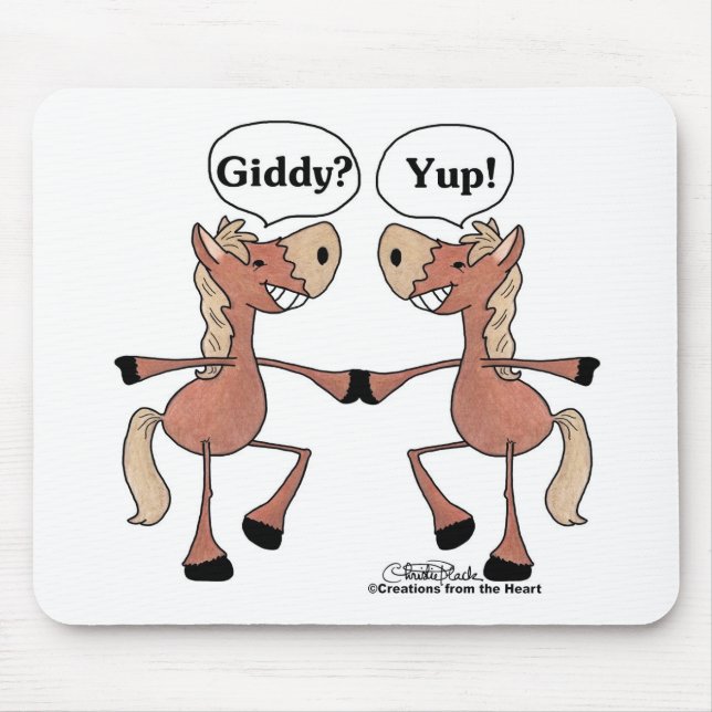 Giddy Up Horses Mouse Mat (Front)