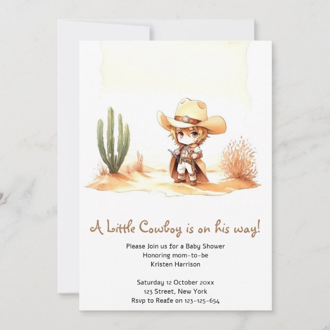 Giddy Up It's a Wild West Cowboy Baby Shower Invitation (Front)