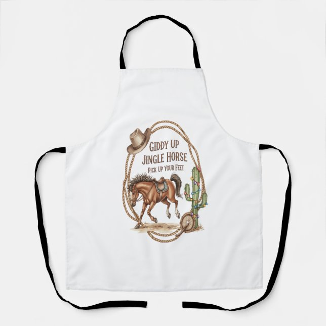 Giddy Up Jingle Horse Apron (Front)