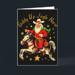 Giddy Up Jingle Horse Funny Retro Santa Cowboy Chr Card<br><div class="desc">Giddy Up Jingle Horse Funny Retro Santa Cowboy Christmas</div>