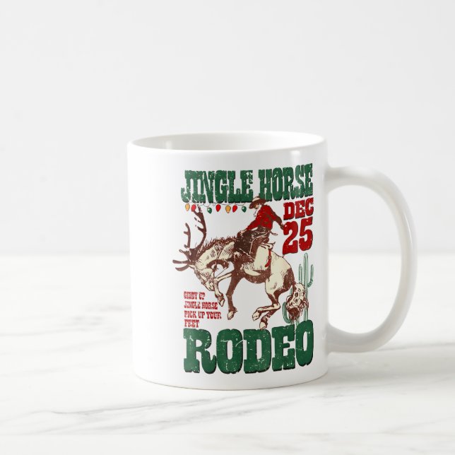 Giddy Up Jingle Horse Santa Cowboy Western Christm Coffee Mug (Right)