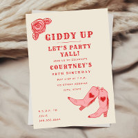 Giddy Up Let's Party Pink Cowgirl Birthday