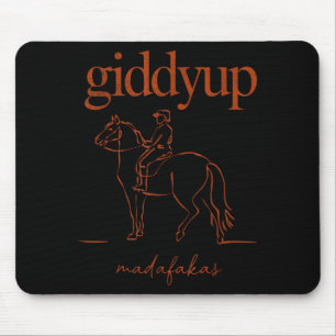 Giddy Up Madafakas Retro Derby Day Horse Racing Mouse Mat