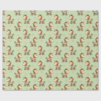 Giddy-Up Patchwork Pony Birthday Wrapping Paper