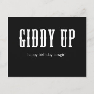 giddy up postcard