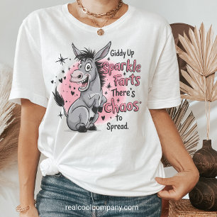 Giddy Up Sparkle Fart Funny Donkey Graphic Women Tri-Blend Shirt