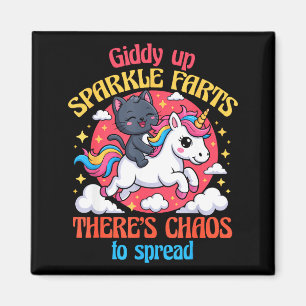 Giddy Up Sparkle Farts There's Chaos To Spread Cut Magnet